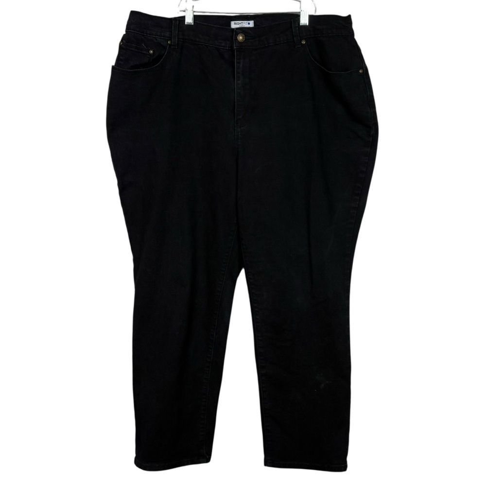 Catherines Right Fit Curvy Black Stretch Denim Bootcut Jeans Plus Size 18W 18